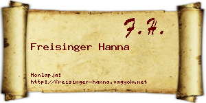 Freisinger Hanna névjegykártya